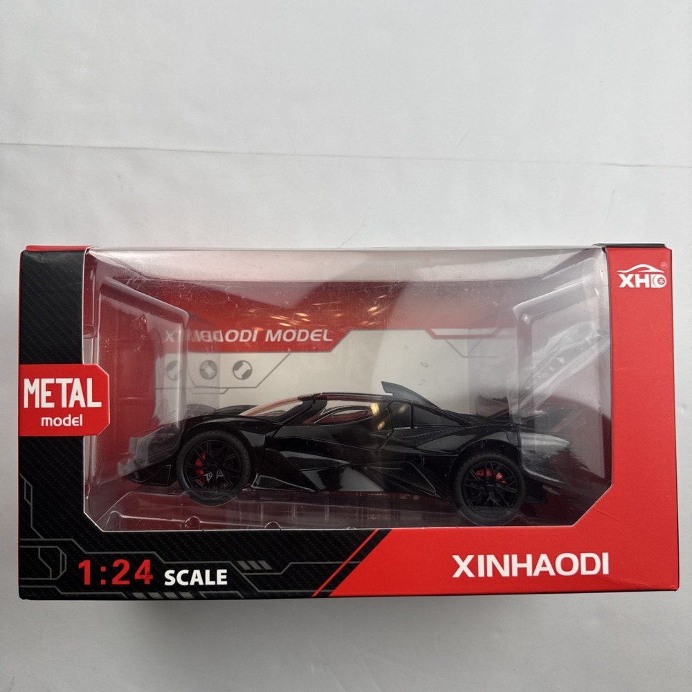 Xinhaodi Unisex 1:24 Scale Diecast Super Car Black Metal Model Pullback Toy Car